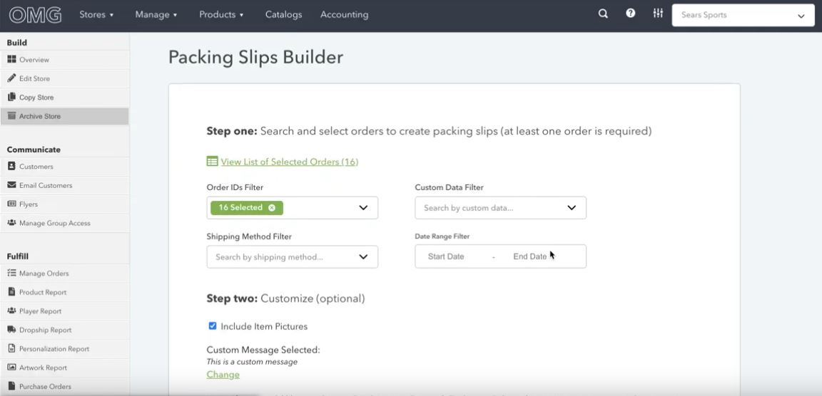 Packing Slips Builder project screenshot